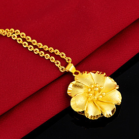 Модные латунные цветочные подвески-ожерелья для женщин