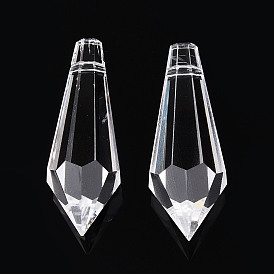 Прозрачные стеклянные подвески, конус, граненые