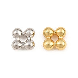 Perles en laiton, carré avec balle, crémaillère plaquage, plaqué longue durée, sans plomb et sans cadmium