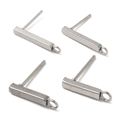 304 находка серег из нержавеющей стали, с горизонтальной петлей, прямоугольные