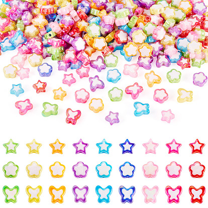 270шт. покрытие акриловыми бусинами, с покрытием AB цвета, разнообразные