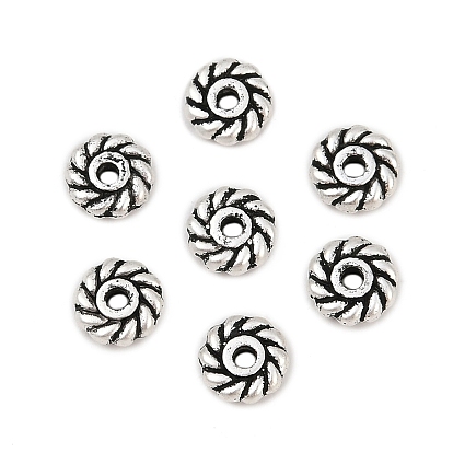 Сплавочные овальные бусины тибетского стиля , плоско-круглые, без кадмия и без свинца