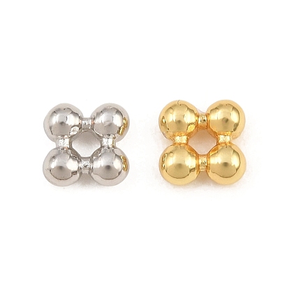 Perles en laiton, carré avec balle, crémaillère plaquage, plaqué longue durée, sans plomb et sans cadmium