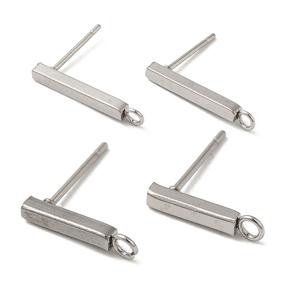 304 находка серег из нержавеющей стали, с горизонтальной петлей, прямоугольные