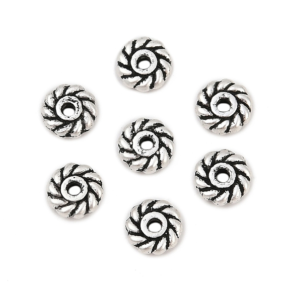 Сплавочные овальные бусины тибетского стиля , плоско-круглые, без кадмия и без свинца