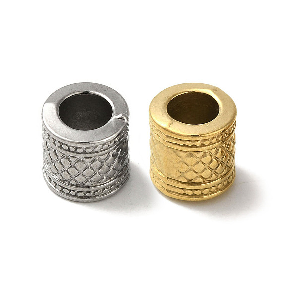 Ионное покрытие (ip) 304 европейские бусины из нержавеющей стали, бусины с большим отверстием, колонка