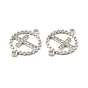 Alloy Connector Charms with Crystal Rhinestone, Nickel, Ring Links with Religion Cross