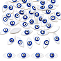 2 Strands Natural Shell Beads Strands, with Enamel, Horse Eye with Evil Eye