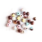 Printed Wood Beads, Round with Chocolate Pattern