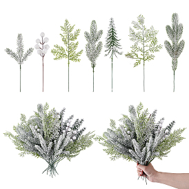 70 шт. 7 стили искусственные сосновые ветки из искусственной хвои и железа, с пенопластовой искусственной рождественской ягодой, для украшения Кристмас