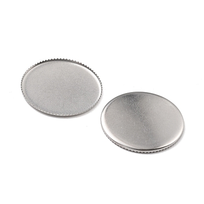 316 Surgical Stainless Steel Tray Settings, Serrated Edge Bezel Cups, Flat Round