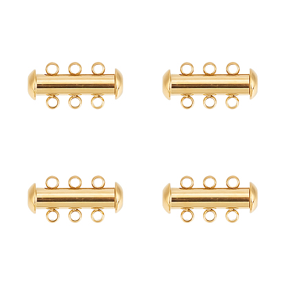 4 наборы 304 застежки-защелки из нержавеющей стали, пейот застежки, 3 нитей, 6 отверстия, трубка