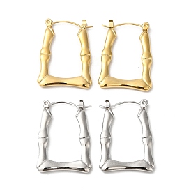 304 Stainless Hoop Earrings for Women, Bamboo