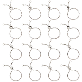 Unicraftale 20Pcs 2 Style Adjustable 304 Stainless Steel Box & Bolo Chain Slider Ring Making, Adjustable Finger Ring Making