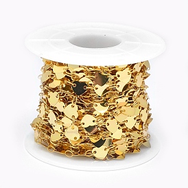 Латунные цепные цепи, с катушкой, долговечный, сердце, без свинца и без кадмия, пайки