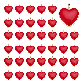 60 подвески из сплава шт., с эмалью, без кадмия и без свинца, золотой свет, сердце