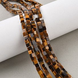 Природных тигровый глаз бисер нитей, кубические