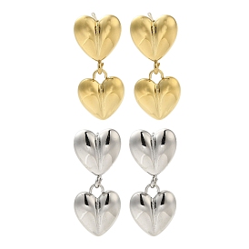 304 Stainless Steel Heart Stud Earrings for Women