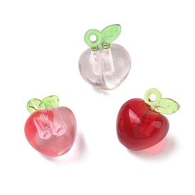 Transparent Acrylic Pendants, Apple Charms