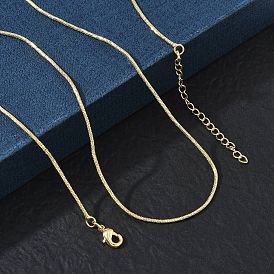 1MM Brass Round Snake Chain Necklaces for Women, Long-Lasting Plated