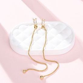 Прямоугольная латунная микропаве прозрачный кубический цирконий резьба для ушей, стойки покрытие, долговечный, без кадмия и без свинца