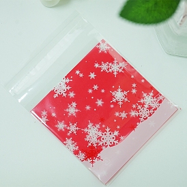 Self-Adhesive OPP Cellophane Bag, Christmas Theme, Bakeware Accessoires, for Mini Cake, Cupcake, Cookie Packing, Red