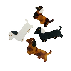 Заколки для волос из ацетата целлюлозы (смолы) для собак из кожи аллигатора, с железным зажимом, заколка для волос без следов челки для женщин и девочек