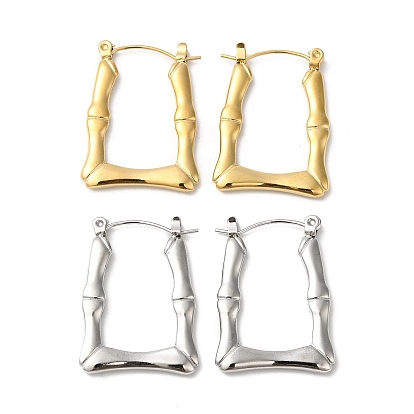 304 женские серьги-кольца из нержавеющей стали, бамбук