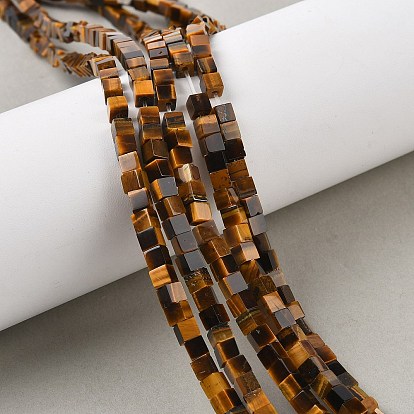 Природных тигровый глаз бисер нитей, кубические