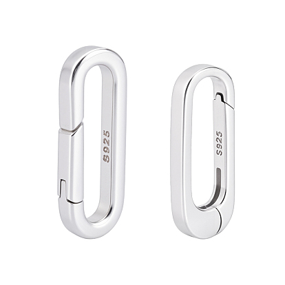 2 шт. 2 стили 925 кольца с пружинным затвором из стерлингового серебра