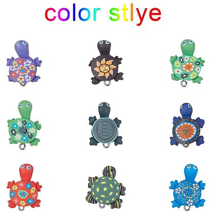 Handmade Polymer Clay Pendants, Tortoise