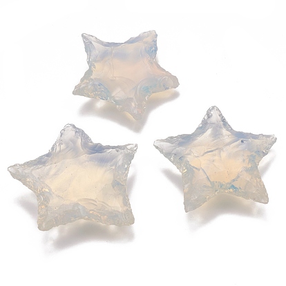 Perles opalite, pas de trous / non percés, cahoteuse, étoile martelée