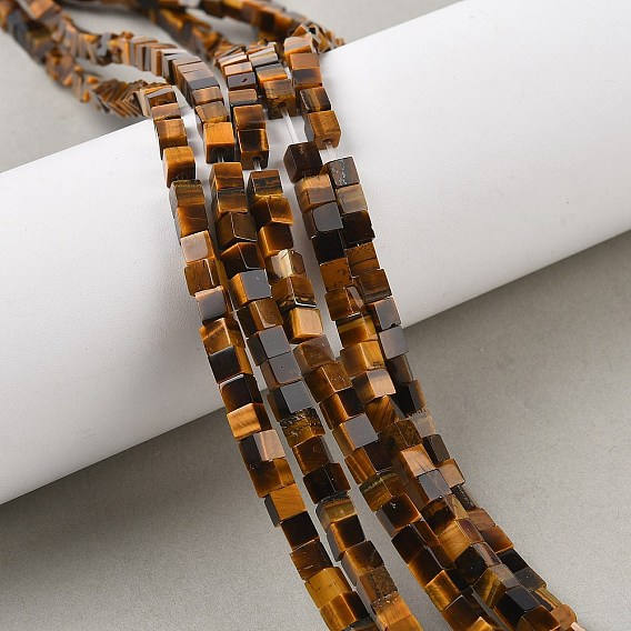 Природных тигровый глаз бисер нитей, кубические