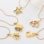 304 de acero inoxidable collares pendientes, dorado