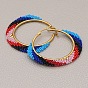 Handmade Ethnic Style Beaded Earrings with Exaggerated Circle Design