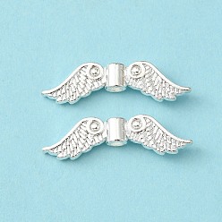 Abalorios de aleación de estilo tibetano, sin plomo y el cadmio, ala, 7x23x3 mm, agujero: 1.5 mm, Sobre 1380 unidades / 1000 g