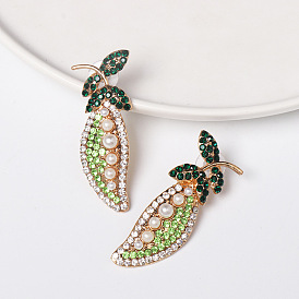 JURAN Plant-shaped Earrings with Diamond - Fashionable Accessories for Women.
