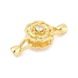 Латунное микропейв, прозрачный кубический цирконий, складные застежки, цветок