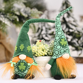 St. Patrick's Day Decoration Irish Festival Decoration Doll Standing Green Leaf Gnome Ornament