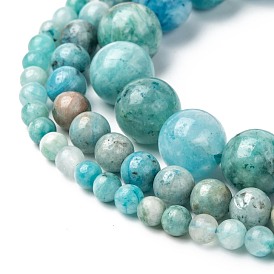 Natural Gemstone Hemimorphite Round Beads Strands, Dyed
