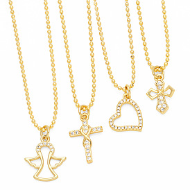Fashionable Minimalist Angel Necklace - Versatile Cross Collarbone Chain, Trendy, Chic.