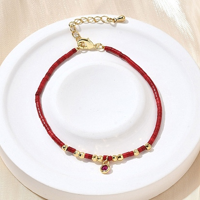 Латунь бисером браслеты, с кубическим цирконием и натуральным камнем пикассо, без кадмия и без свинца, стойки покрытие