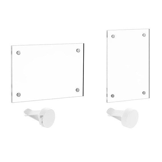 4unidades de imanes rectangulares de acrílico para nevera, accesorios de decoración para el hogar, magnético, 4 Juego de clips autoadhesivos de plástico para ambientador de coche para rejilla de ventilación