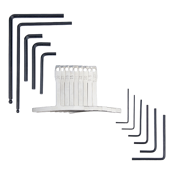 1 набор железных гаечных ключей для анкерного стержня гитары, с 1 набором датчиков радиуса грифа гитары из нержавеющей стали