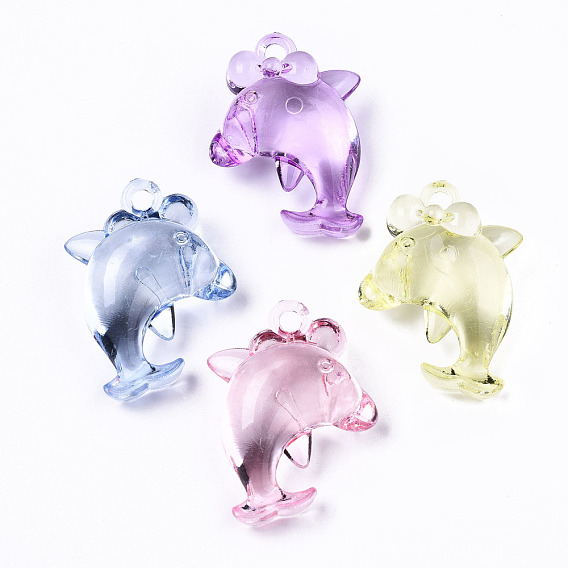 Transparent Acrylic Pendants, Dolphin
