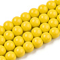 Opaque Solid Color Glass Beads Strands, Round