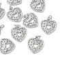 Colgantes de latón con circonitas cúbicas transparentes de Shegrace para el Día de San Valentín, encantos del corazón, sin cadmio, plomo, níquel