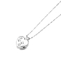 316L Surgical Stainless Steel Heart with Paw Print Urn Ashes Pendant Necklace with Enamel, Memorial Jewelry for Men Women