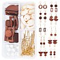 DIY Dangle Earring Making Kits, Including Cowrie Shell Beads, Wood Beads & Pendants, Glass Pearl Beads, Brass Linking Rings & Earring Hooks, Iron Findings