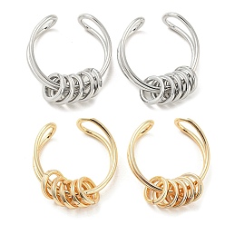 Brass Rotating Rings Open Cuff Ring, Anxiety Stress Relief Rings